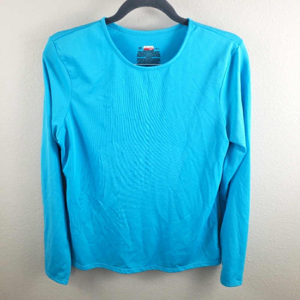 Danskin Now Long Sleeve Ventilated Workout / Exercise Top Women's Large 12/14